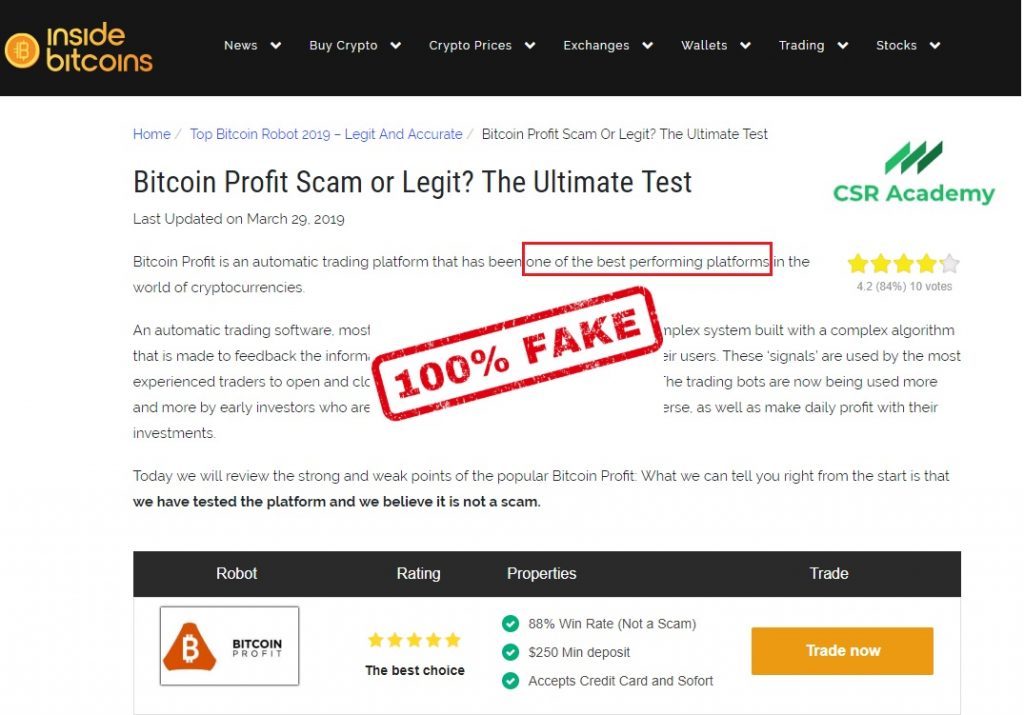 bitcoin profit scam